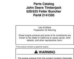 Parts Catalogs for Timberjack model 620 Tracked Feller Bunchers