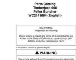Parts Catalogs for Timberjack model 608 Tracked Feller Bunchers