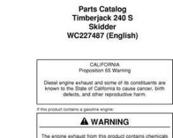 Parts Catalogs for Timberjack Series model 240 Skidders
