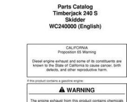 Parts Catalogs for Timberjack Series model 240 Skidders