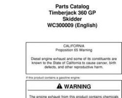 Parts Catalogs for Timberjack model 360 Skidders