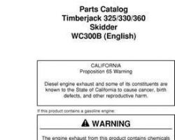 Parts Catalogs for Timberjack model 325 Skidders