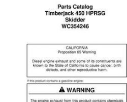 Parts Catalogs for Timberjack model 450 Skidders