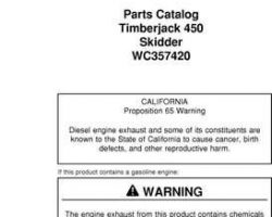 Parts Catalogs for Timberjack model 450 Skidders