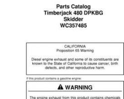 Parts Catalogs for Timberjack model 480 Skidders