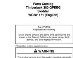 Parts Catalogs for Timberjack model 380 Skidders