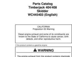 Parts Catalogs for Timberjack model 408 Skidders