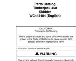 Parts Catalogs for Timberjack model 450 Skidders