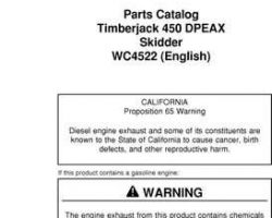 Parts Catalogs for Timberjack model 450 Skidders