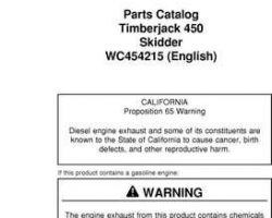 Parts Catalogs for Timberjack model 450 Skidders