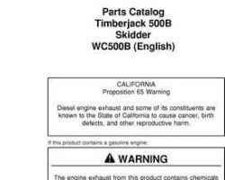 Parts Catalogs for Timberjack model 360 Skidders