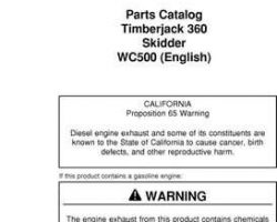 Parts Catalogs for Timberjack model 360 Skidders