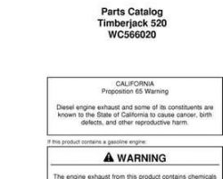 Parts Catalogs for Timberjack model 520 Skidders