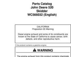 Parts Catalogs for Timberjack model 520 Skidders