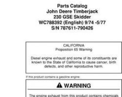 Parts Catalogs for Timberjack model 230 Skidders