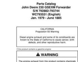 Parts Catalogs for Timberjack model 230 Forwarders