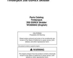 Parts Catalogs for Timberjack 200 Series model 208 Skidders