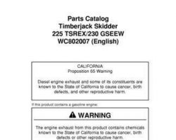 Parts Catalogs for Timberjack model 230 Skidders