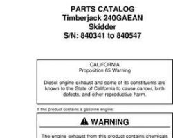 Parts Catalogs for Timberjack model 240 Skidders