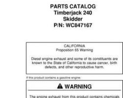 Parts Catalogs for Timberjack model 240 Skidders