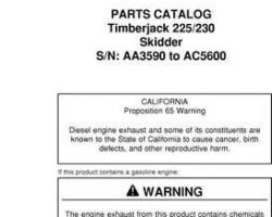 Parts Catalogs for Timberjack model 230 Skidders