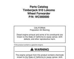 Parts Catalogs for Timberjack model 910 Forwarders