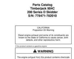 Parts Catalogs for Timberjack D Series model 200d Skidders