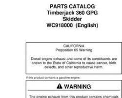 Parts Catalogs for Timberjack model 360 Skidders