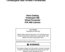 Parts Catalogs for Timberjack model 990 Wheeled Harvesters