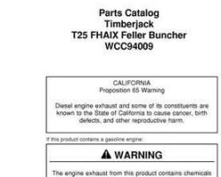 Parts Catalogs for Timberjack model 2518 Tracked Feller Bunchers