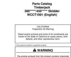 Parts Catalogs for Timberjack B Series model 380b Skidders