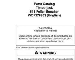 Parts Catalogs for Timberjack model 618 Tracked Feller Bunchers