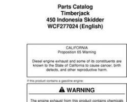 Parts Catalogs for Timberjack model 450 Skidders