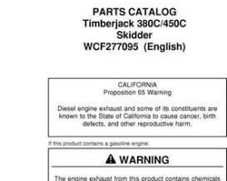 Parts Catalogs for Timberjack C Series model 380c Skidders