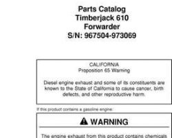 Parts Catalogs for Timberjack model 610 Forwarders