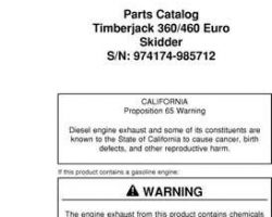 Parts Catalogs for Timberjack model 460 Euro Skidders
