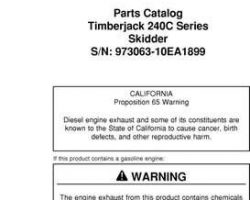 Parts Catalogs for Timberjack C Series model 240c Skidders