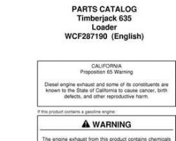 Parts Catalogs for Timberjack model 635 Knuckleboom Loader