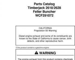 Parts Catalogs for Timberjack model 2628 Tracked Feller Bunchers