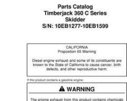 Parts Catalogs for Timberjack model 360c Skidders