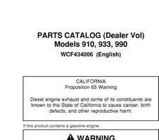 Parts Catalogs for Timberjack model 933 Forwarders