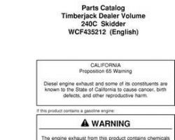 Parts Catalogs for Timberjack model 240c Skidders