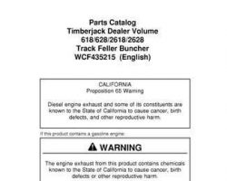 Parts Catalogs for Timberjack model 2628 Tracked Feller Bunchers