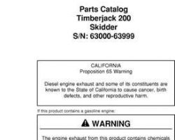 Parts Catalogs for Timberjack model 200 Skidders