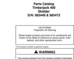 Parts Catalogs for Timberjack model 460 Skidders