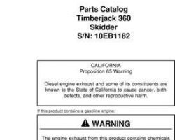 Parts Catalogs for Timberjack model 360 Skidders