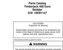 Parts Catalogs for Timberjack model 460 Skidders