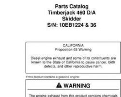 Parts Catalogs for Timberjack model 460 Skidders