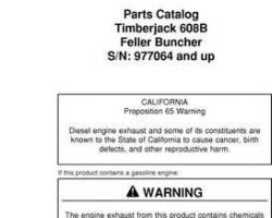 Parts Catalogs for Timberjack model 608b Tracked Feller Bunchers