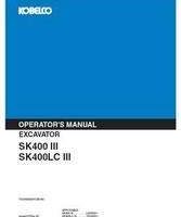 Kobelco Excavators model SK400 Operator's Manual